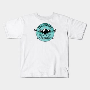 Telluride Colorado Skiing Ski Snowboarding Kids T-Shirt